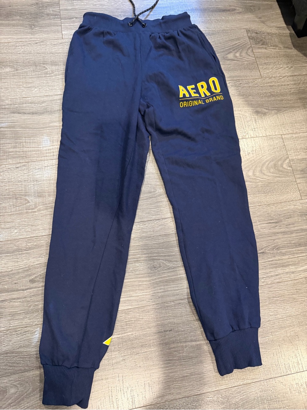 Aeropastale Navy Jogger Pants with Yellow Logo